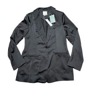 NWT GENTLE FAWN GF Collection Satin Black Women's Blazer Size Medium